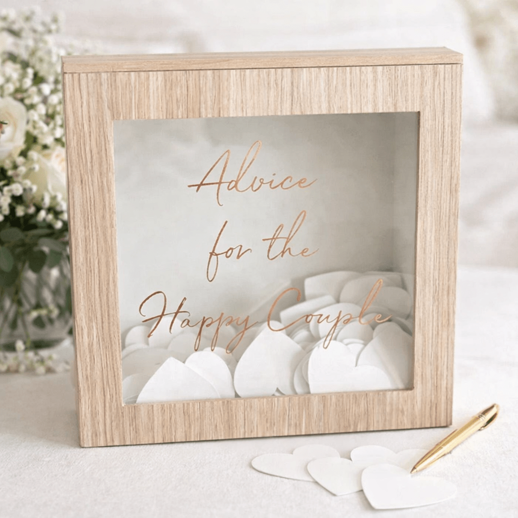 Wooden Wedding Advice Box – Keepsake Memory Frame - Willow Shack Collective
