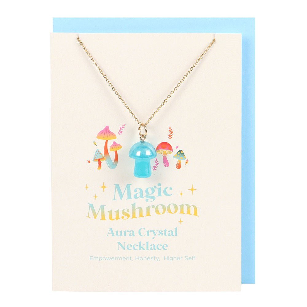 Aura Mushroom Necklace - Blue - Willow Shack Collective