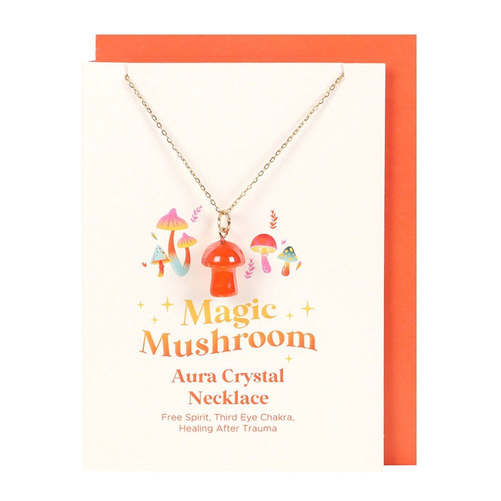 Aura Mushroom Necklace - Orange - Willow Shack Collective