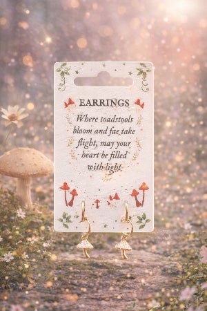 Enchanted Mushroom Earrings Card - Willow Shack Collective