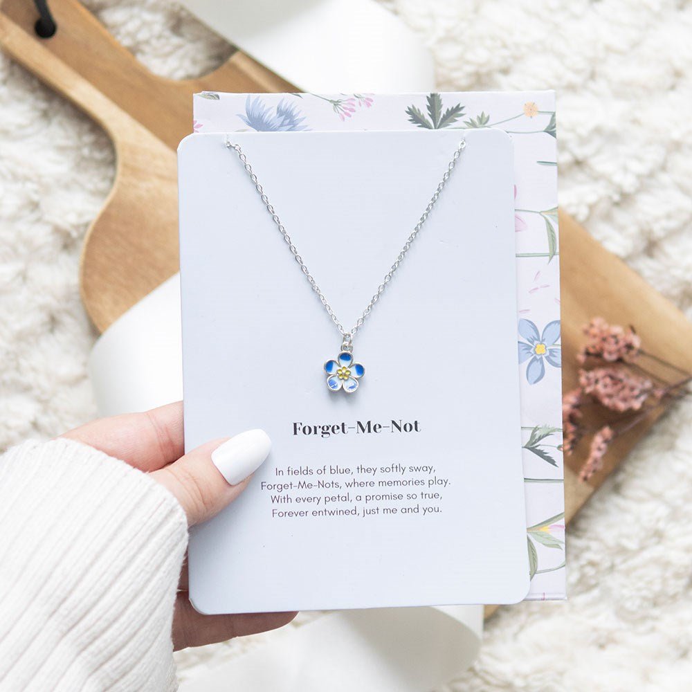 Forget - Me - Not Flower Necklace - Willow Shack Collective