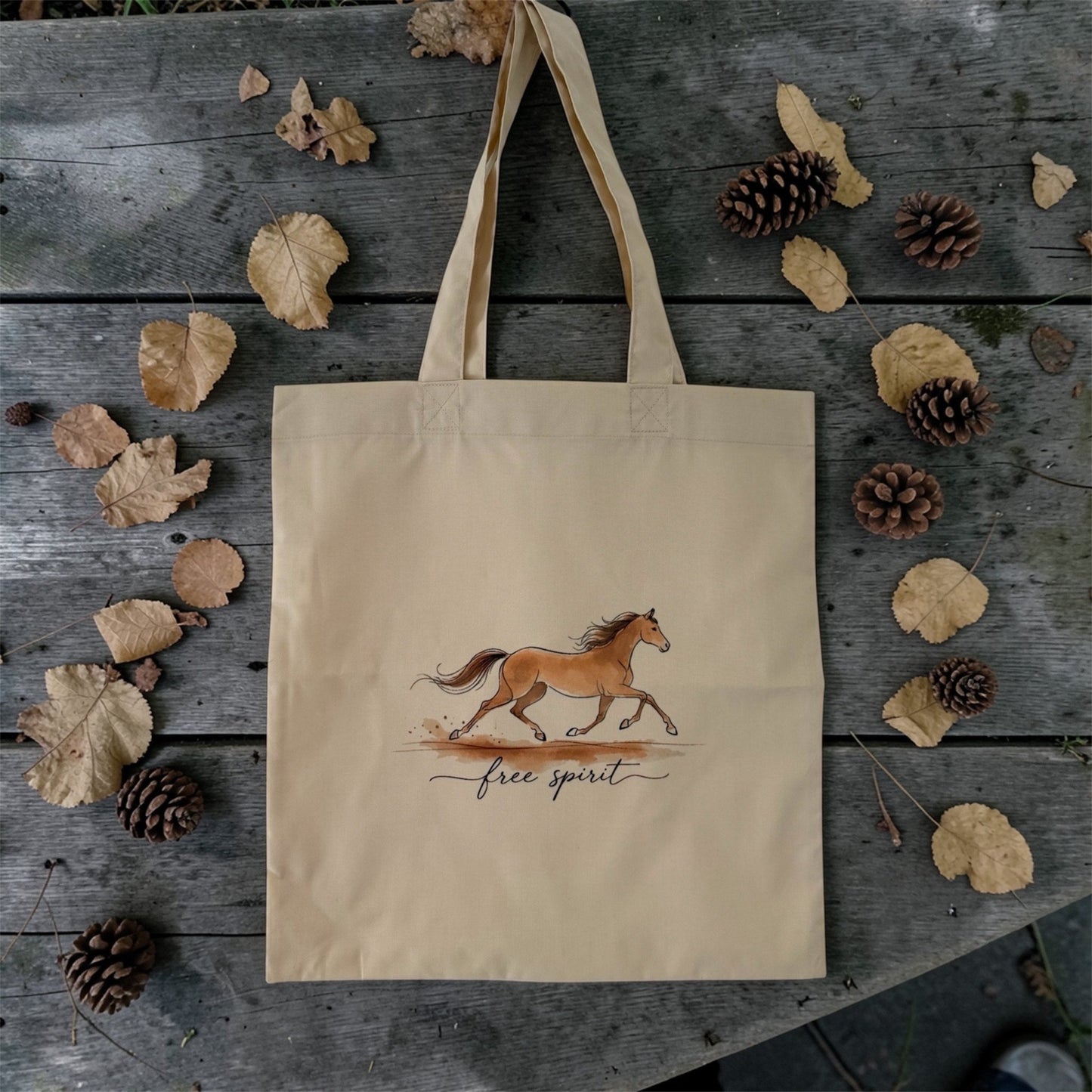 Free Spirit – Horse Canvas Tote Bag - Willow Shack Collective