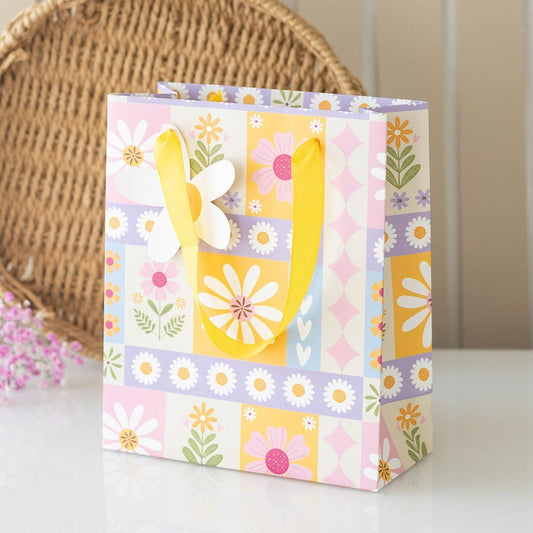 Medium Floral Patchwork Print Gift Bag - Willow Shack Collective