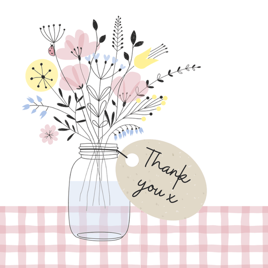 Olita Thank You Flower Vase Card - Willow Shack Collective