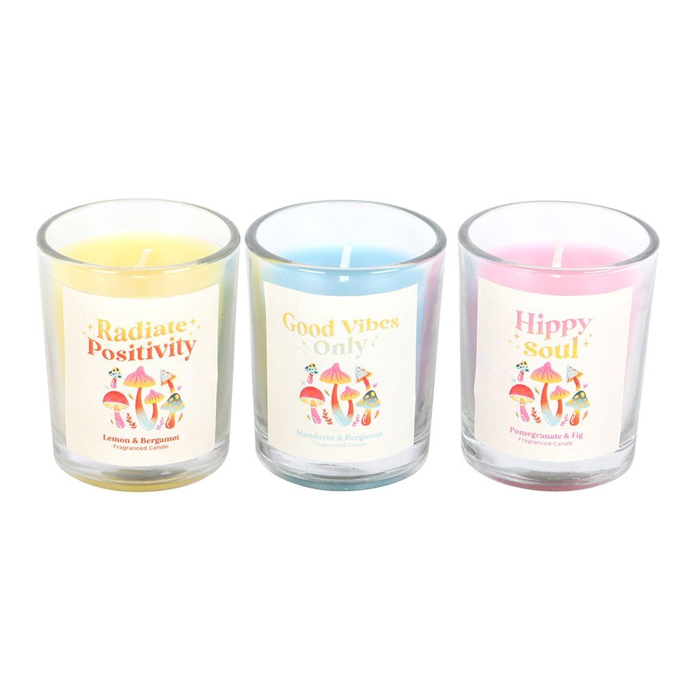 Set of 3 Funky Fungi Mushroom Votive Candles - Willow Shack Collective