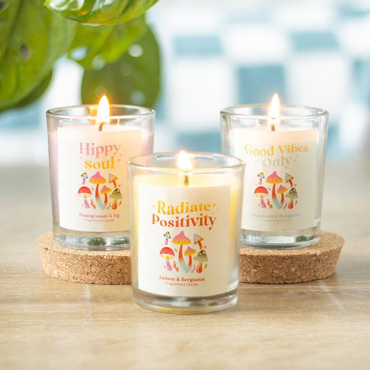 Set of 3 Funky Fungi Mushroom Votive Candles - Willow Shack Collective