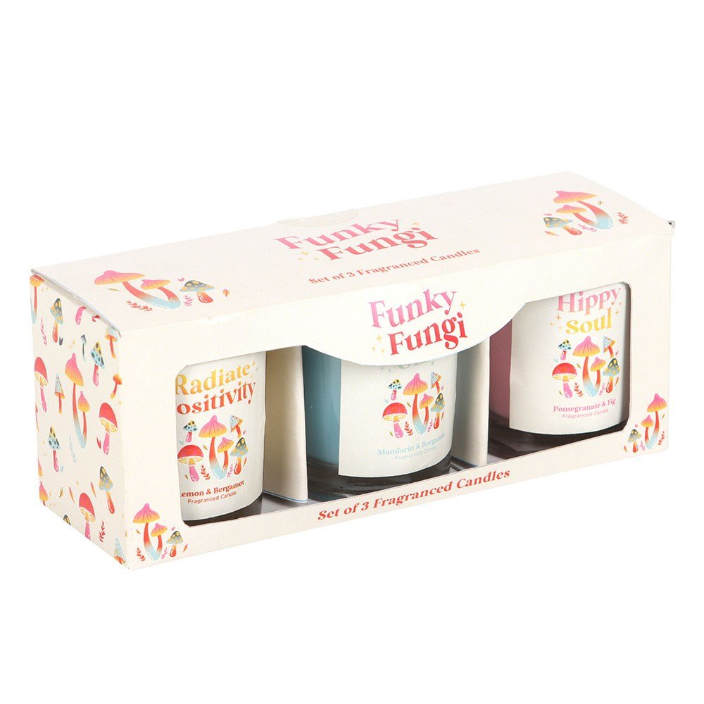 Set of 3 Funky Fungi Mushroom Votive Candles - Willow Shack Collective