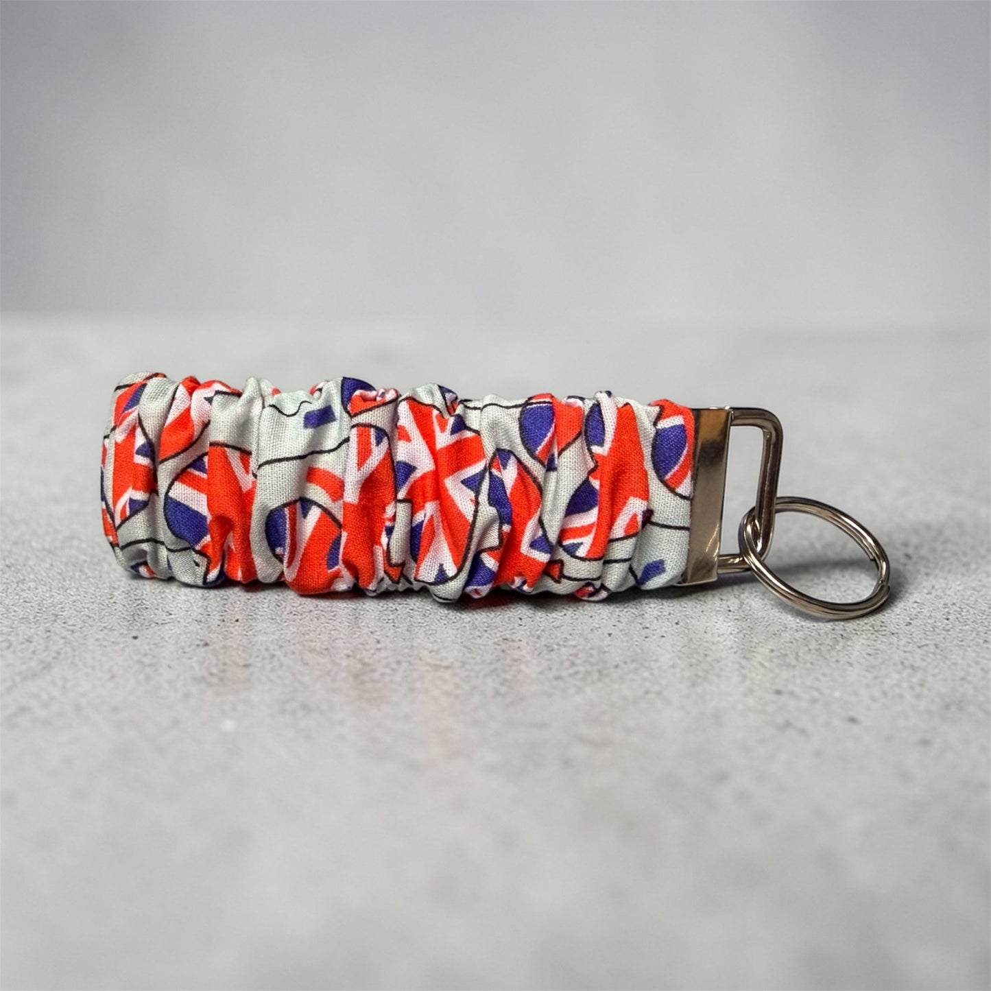Union Jack – Fabric Wristlet Keychain - Willow Shack Collective