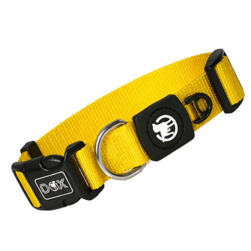 Yellow DDOXX Premium Nylon Dog Collar - Small - Willow Shack Collective